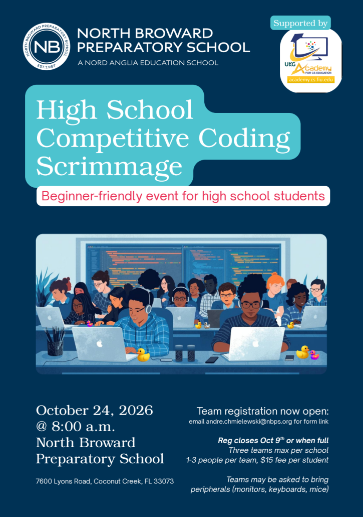 High School Competitive Coding Scrimmage — October 24, 2026, North Broward Preparatory School